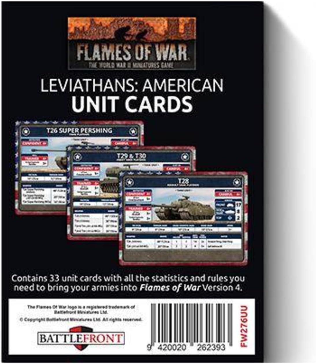 Battlefront Miniatures Flames of War: Late War - Leviathans: American Unit Cards