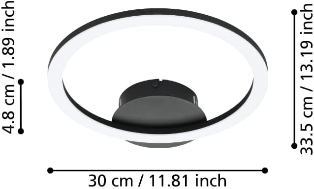 Eglo - Paranday-Z Ceiling Lamp Circle Black 34X30 - Tw - Zigbee, Bluetooth