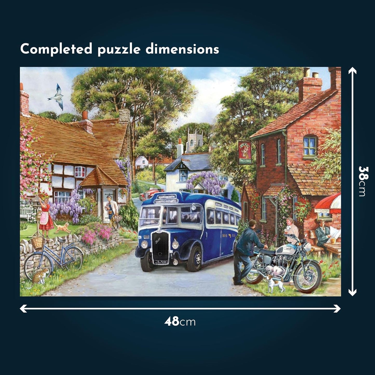 The House of Puzzles - No.19 - Santa Paws Jigsaw - 500 Piece Jigsaws For Adults, Artist Illustrated, Scenic Landscape, Deluxe Puzzle Gifts
