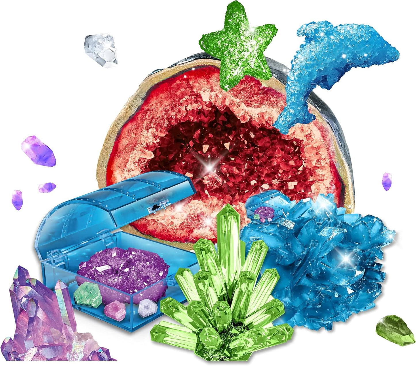 KOSMOS 617387 - Set completo di cristalli scintillanti, scrigno del tesoro, decorazione per bambini dai 10 ai 14 anni, istruzioni multilingue (lingua italiana non garantita