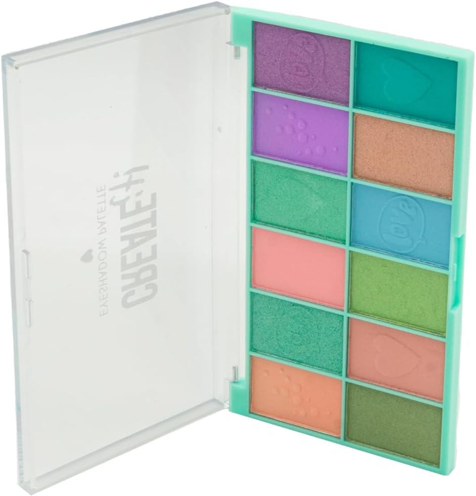 Create It! Oogschaduwpalet met 12 oogschaduwen voor kinderen, make-up etui voor meisjes met 12 kleuren