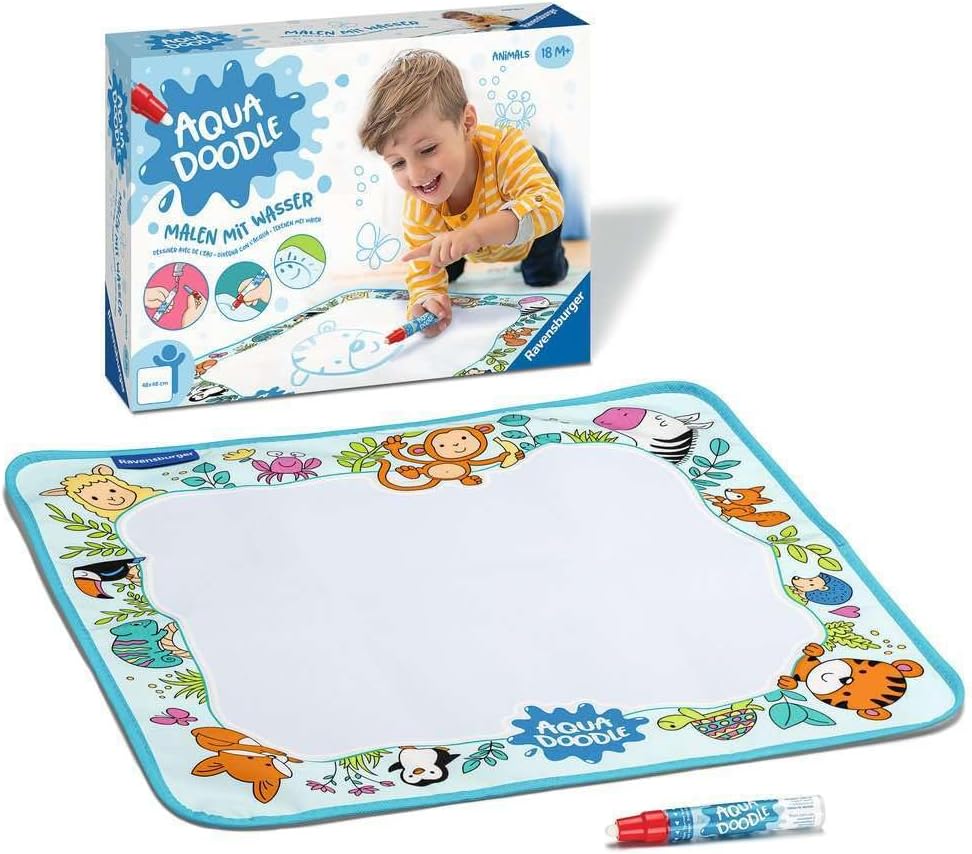Ravensburger 4565 Aquadoodle Animals - Erstes Malen für Kinder ab 18 Monate - Malset für fleckenfreien Malspaß mit Wasser - inklusive Matte und Stift