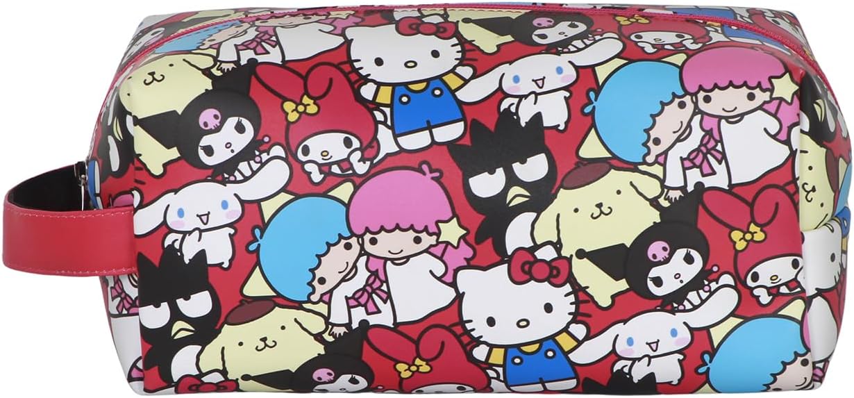 Sanrio Hello Kitty Friends-Borsa da Toilette da Viaggio Brick PLUS, Multicolore, 27 x 13 cm