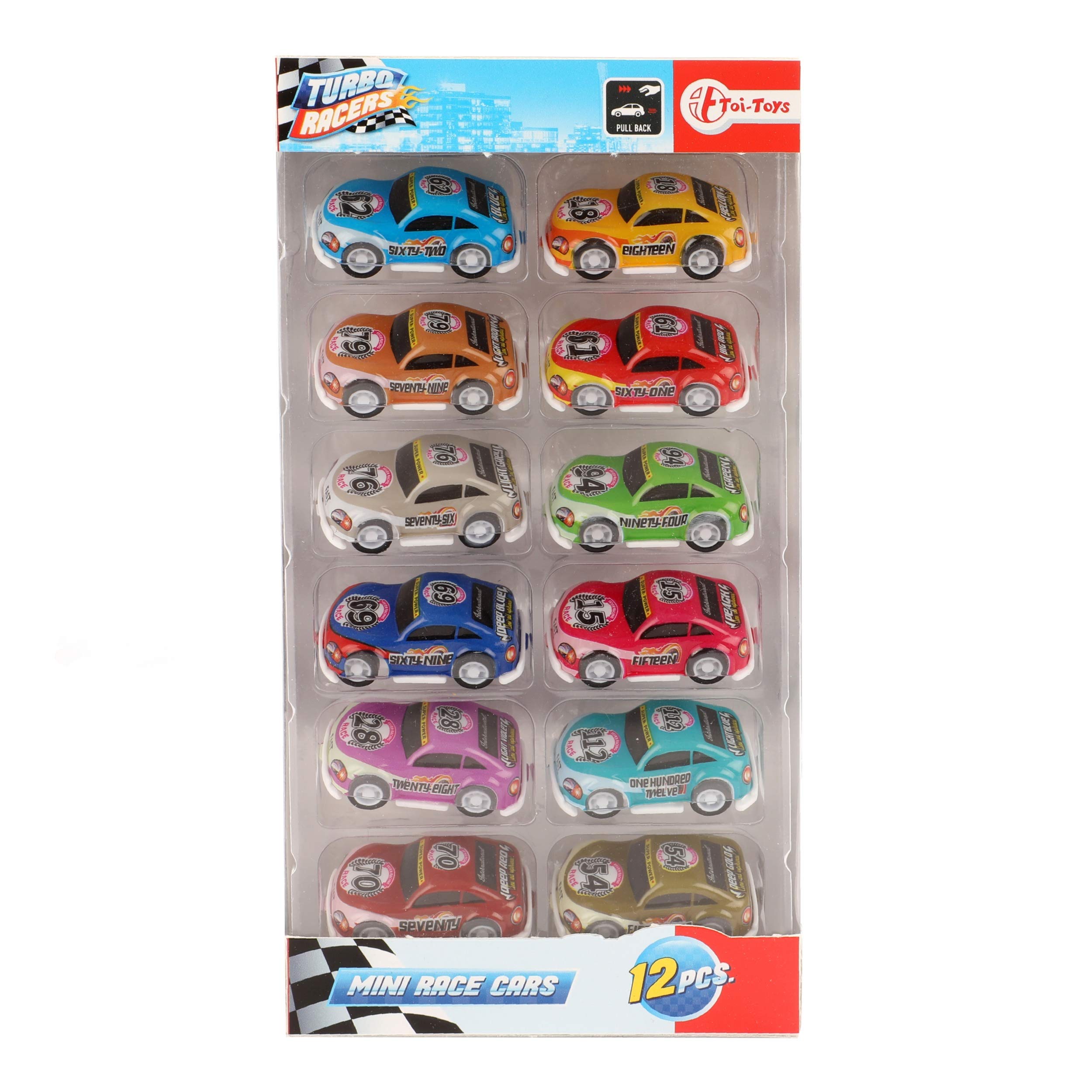 Toi-Toys Turbo Racers racewagen meerkleurig 12 stuks