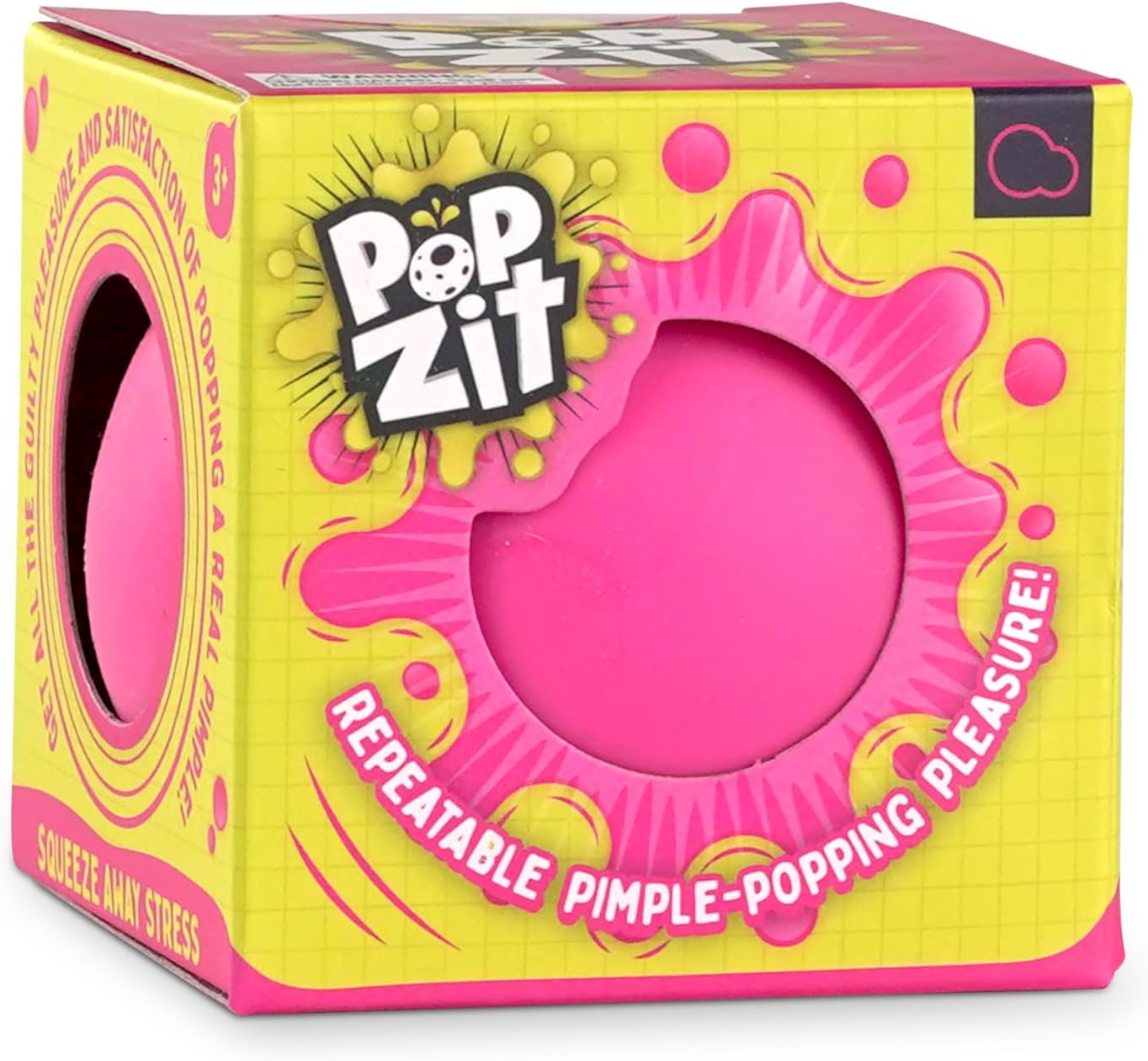 Bubblegum Stuff Pop-Zit - The Ultimate Pimple Popping Stress Reliever - Squishy Silicone Ball with Fake Pus - Perfect for Stress Relief - Fun Gift for Pimple-Popping Enthusiasts (6 x 6 x 6 cm