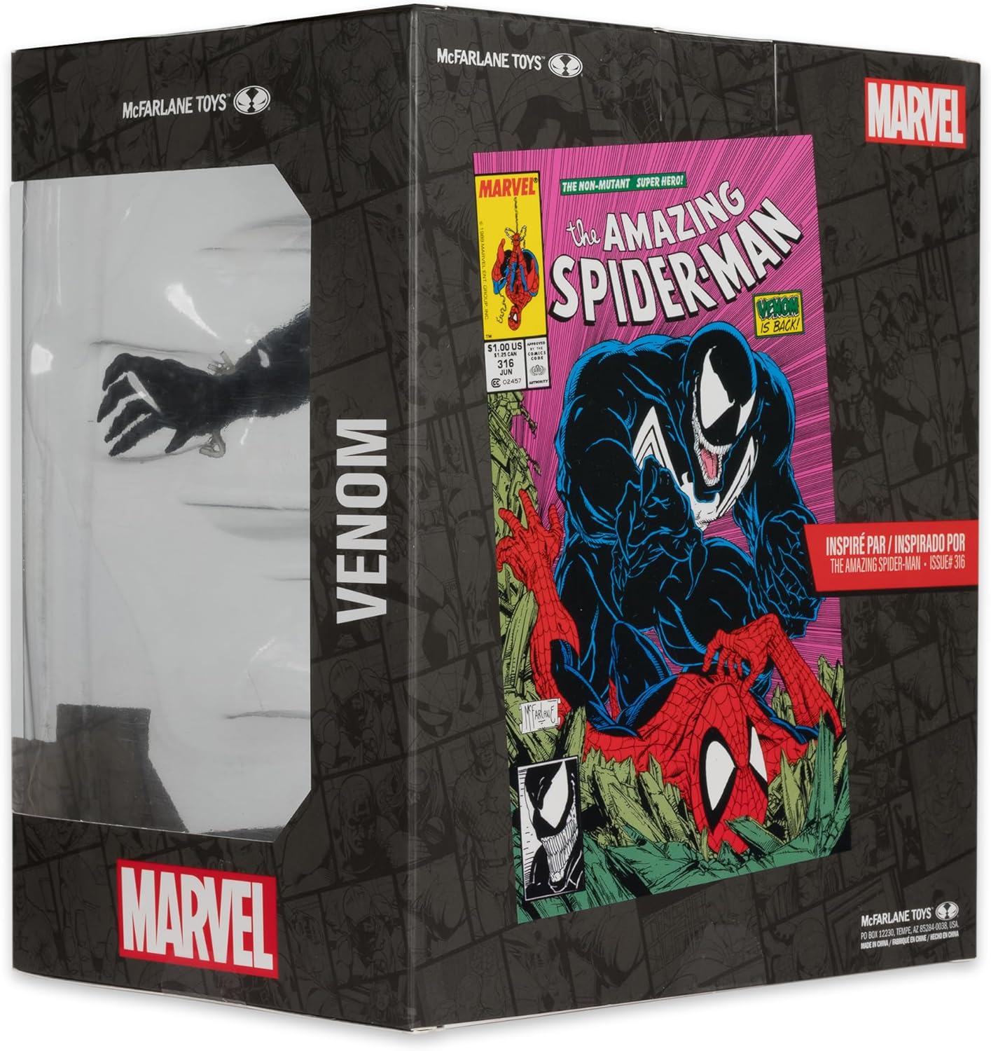 McFarlane Toys - Marvel Venom Sammlerstück im Maßstab 1:10 mit Szene (The Amazing Spider-Man #316