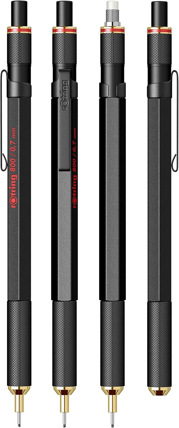 rOtring 800 Mechanical Pencil | HB 0.7 mm | Black Metal Barrel