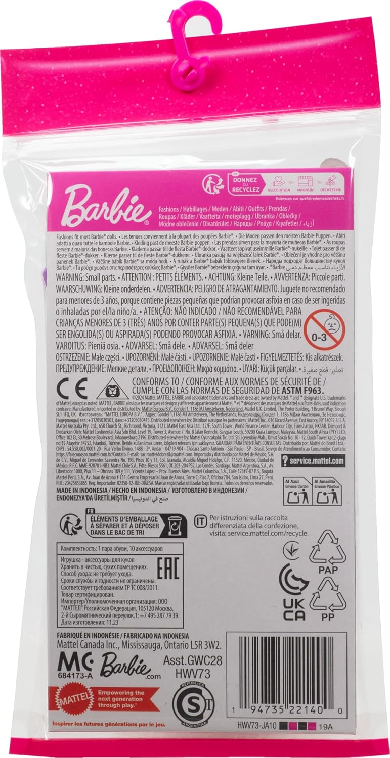 Barbie Accessories, Storytelling Set for Barbie Dolls with Unicorn Theme, Styling Pieces & Party Decorations Like Balloon & Cotton Candy