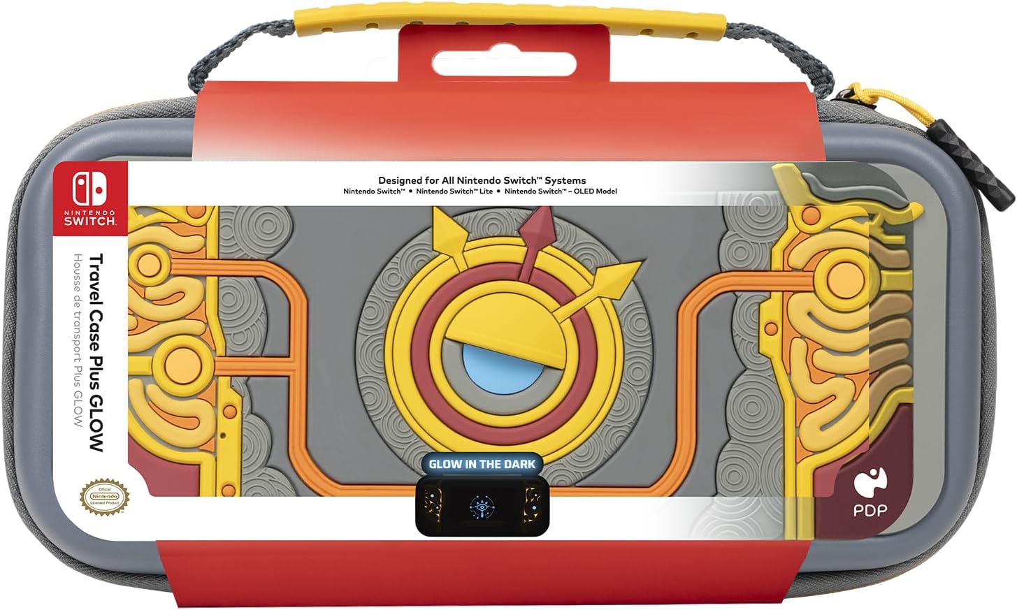 PDP Travel Case Plus GLOW for Nintendo Switch/Switch Lite/Switch OLED: Legend of Zelda Tears of the Kingdom Purah Pad 3D