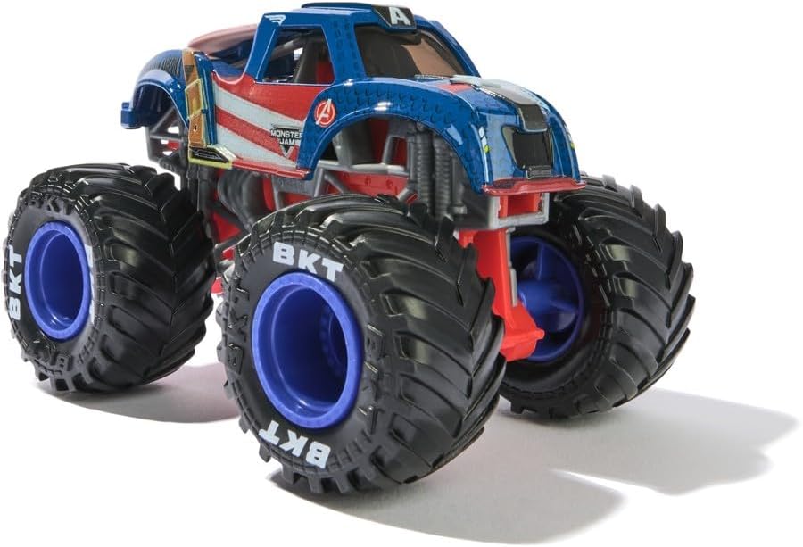 Monster Jam, Marvel Official Captain America vs Winter Soldier Die-Cast Monster Trucks, 1:64 Scale, Kids Toys for Boys and Girls Ages 3 and up