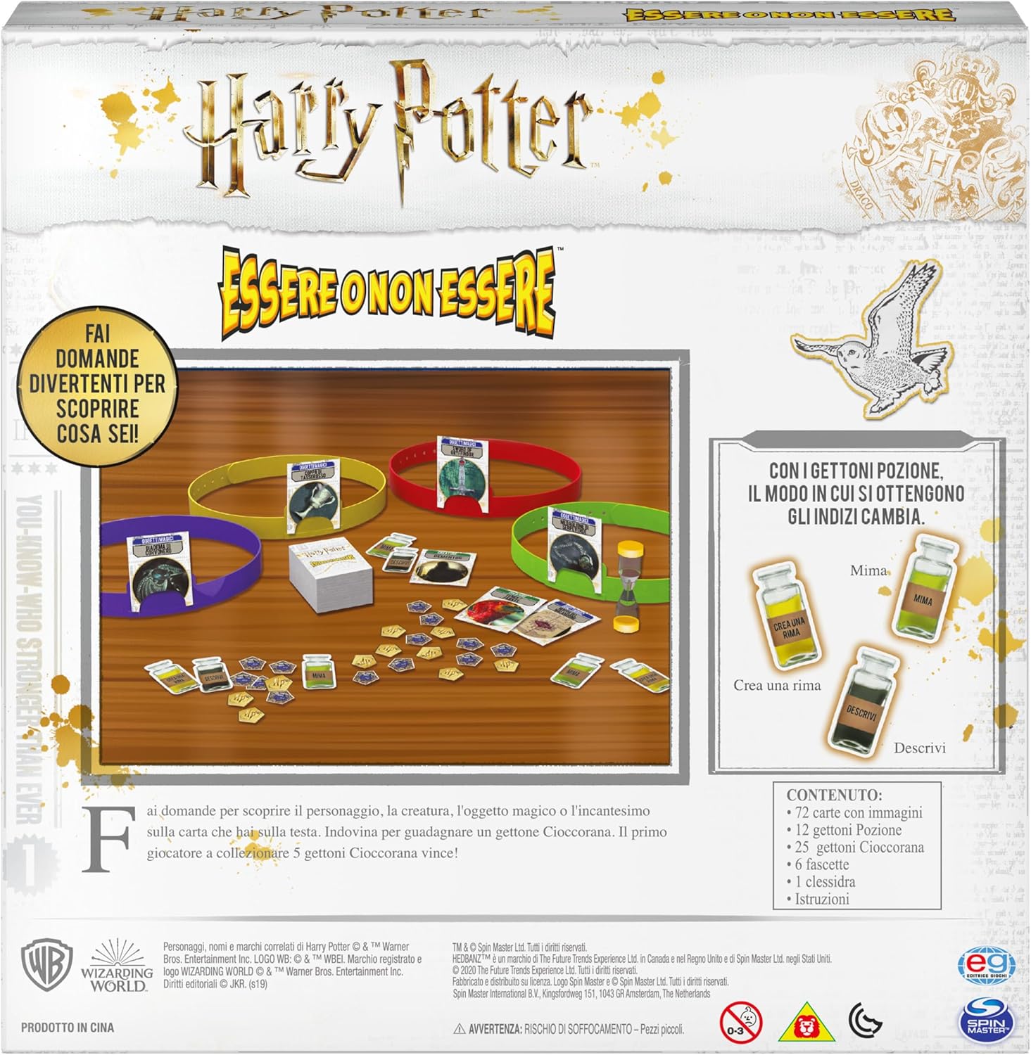 Spin Master Games EDITRICE GIOCHI, Essere o Non Essere Harry Potter, Gioco da Tavolo ispirato al mondo di Harry Potter, per Famiglie e Bambini dai 7 Anni in su, Board game da 2 a 6 giocatori