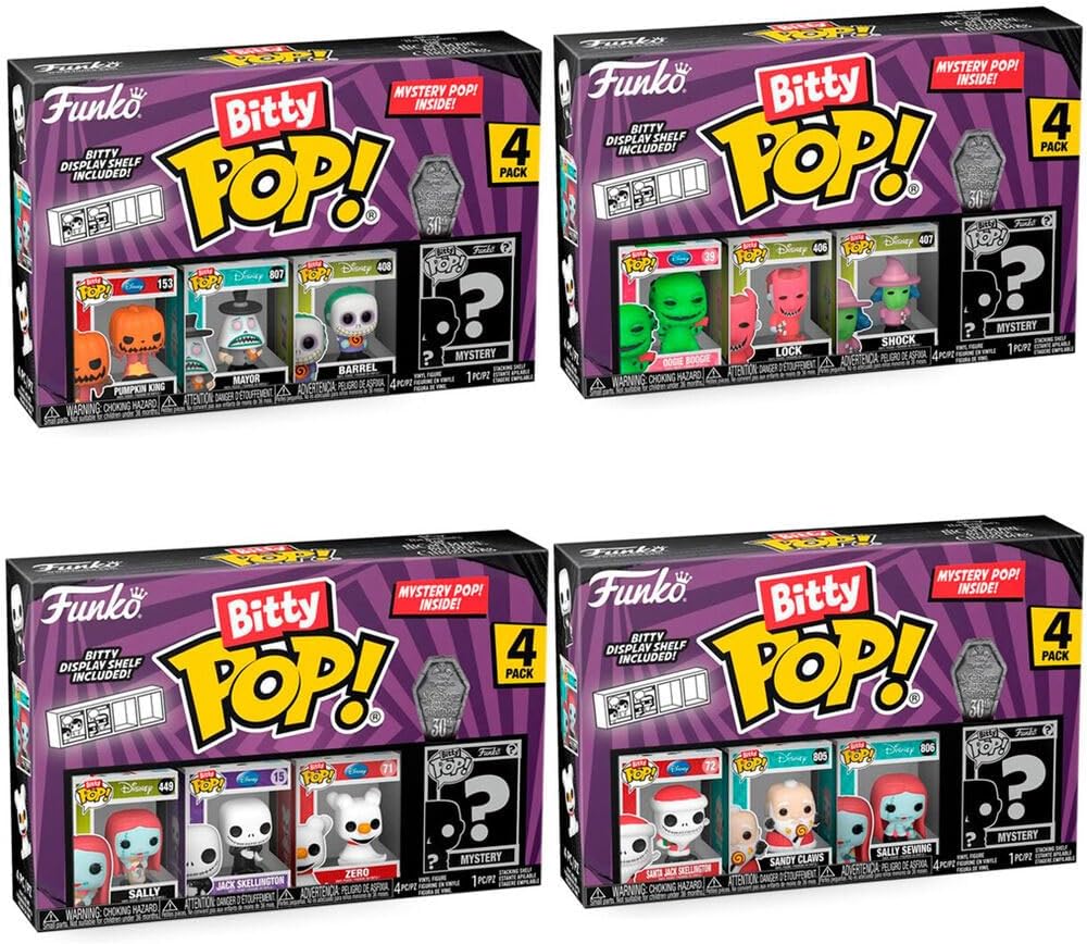 Funko Bitty Pop! 4-Pack: The Nightmare Before Christmas Display (12 units