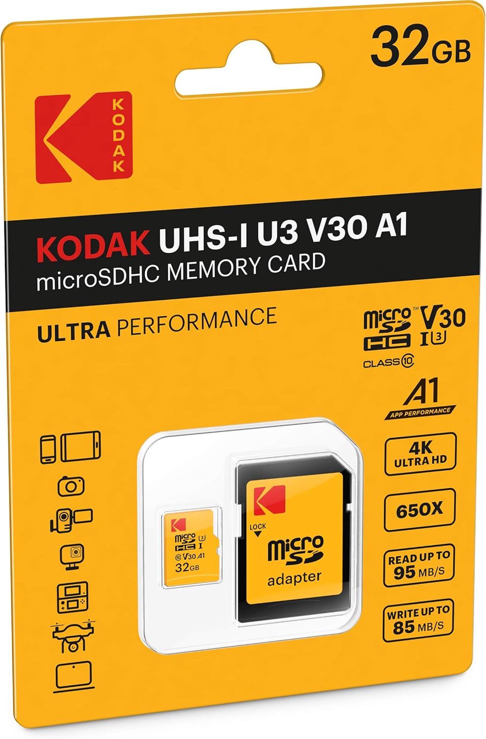 Kodak 1554129 Micro SD, 32GB 4K