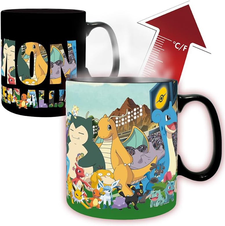 POKEMON Heat Change Mug Gotta catch em all King size