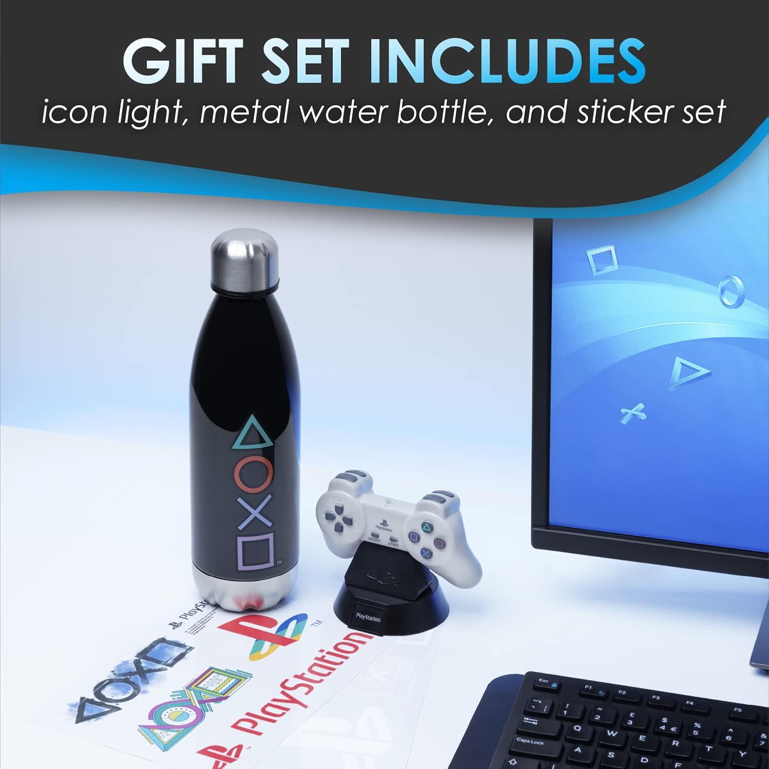 Paladone Gift Set 3 In 1 Playstation (Icons+Borraccia+Ades.