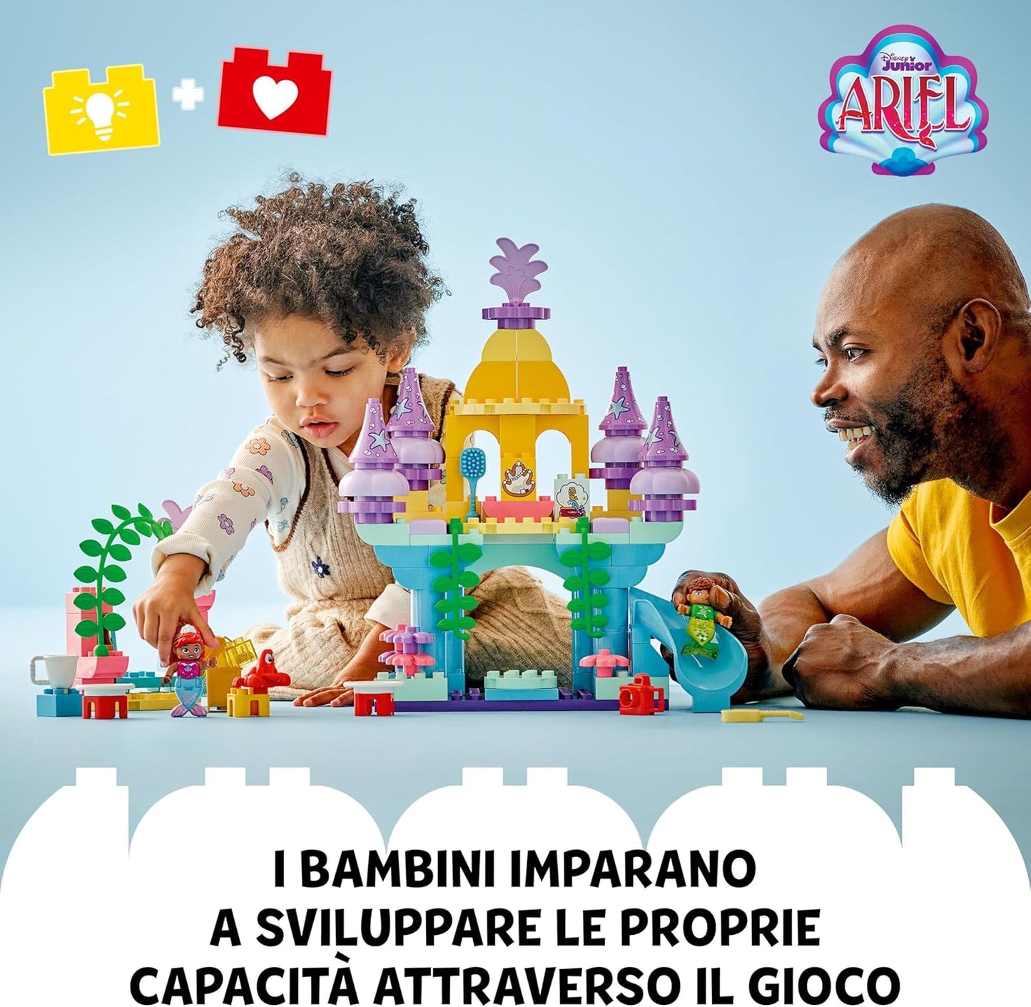 LEGO DUPLO | Disney Ariel’s Magical Underwater Palace, The Little Mermaid Building Toy for 2 Plus Year Old Toddlers, Girls & Boys, Castle Set with Figures, Educational Learning Toys, Gift Idea 10435