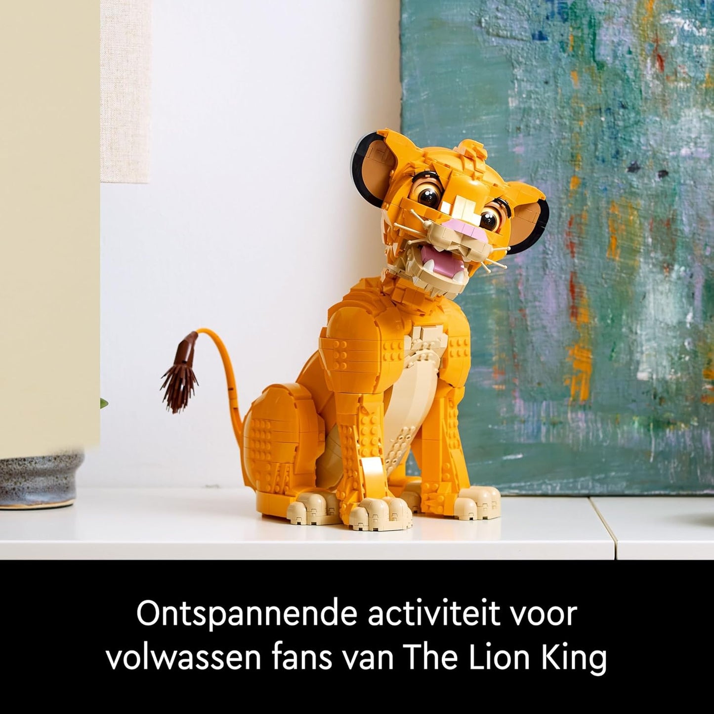LEGO Disney Young Simba the Lion King, Collectible Animal Figure Building Set, Model Kit for Adults to Build, Home or Office Decor, Nostalgic Gift Idea for Women, Men, Her, Him and Fans 43247