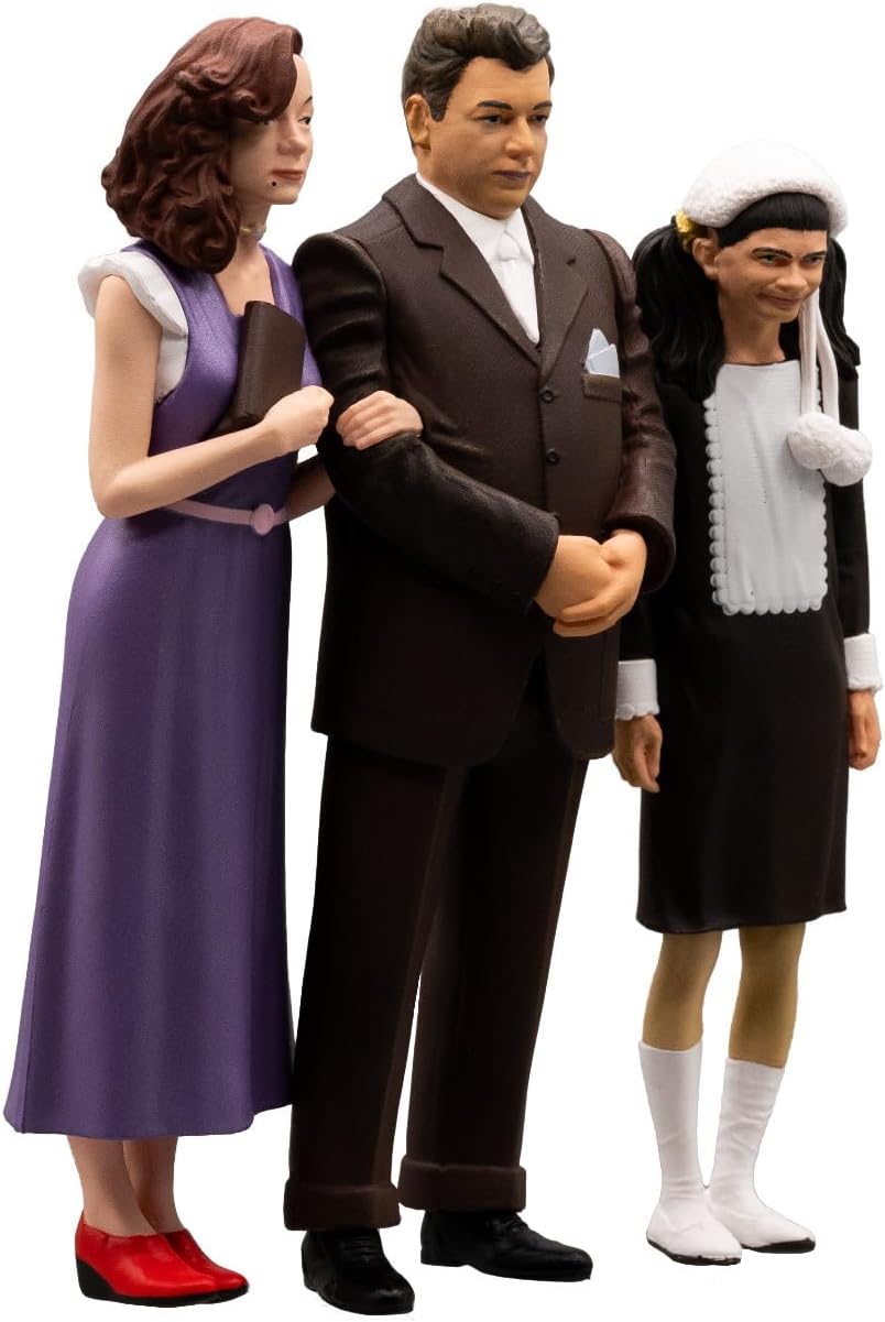 FANTOZZI - famiglia Ragionier Ugo Fantozzi Pina e Mariangela - Scena Film - Statua Figura da Collezione in PVC - altezza 10cm