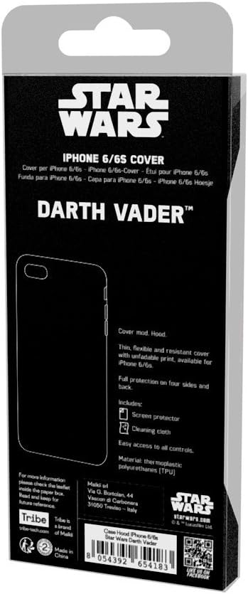 Star Wars Custodia iPhone 6/6s in TPU I Cover Cellulare I Protezione 4 Lati e Posteriore - Darth Vader, Tribe CAI10701