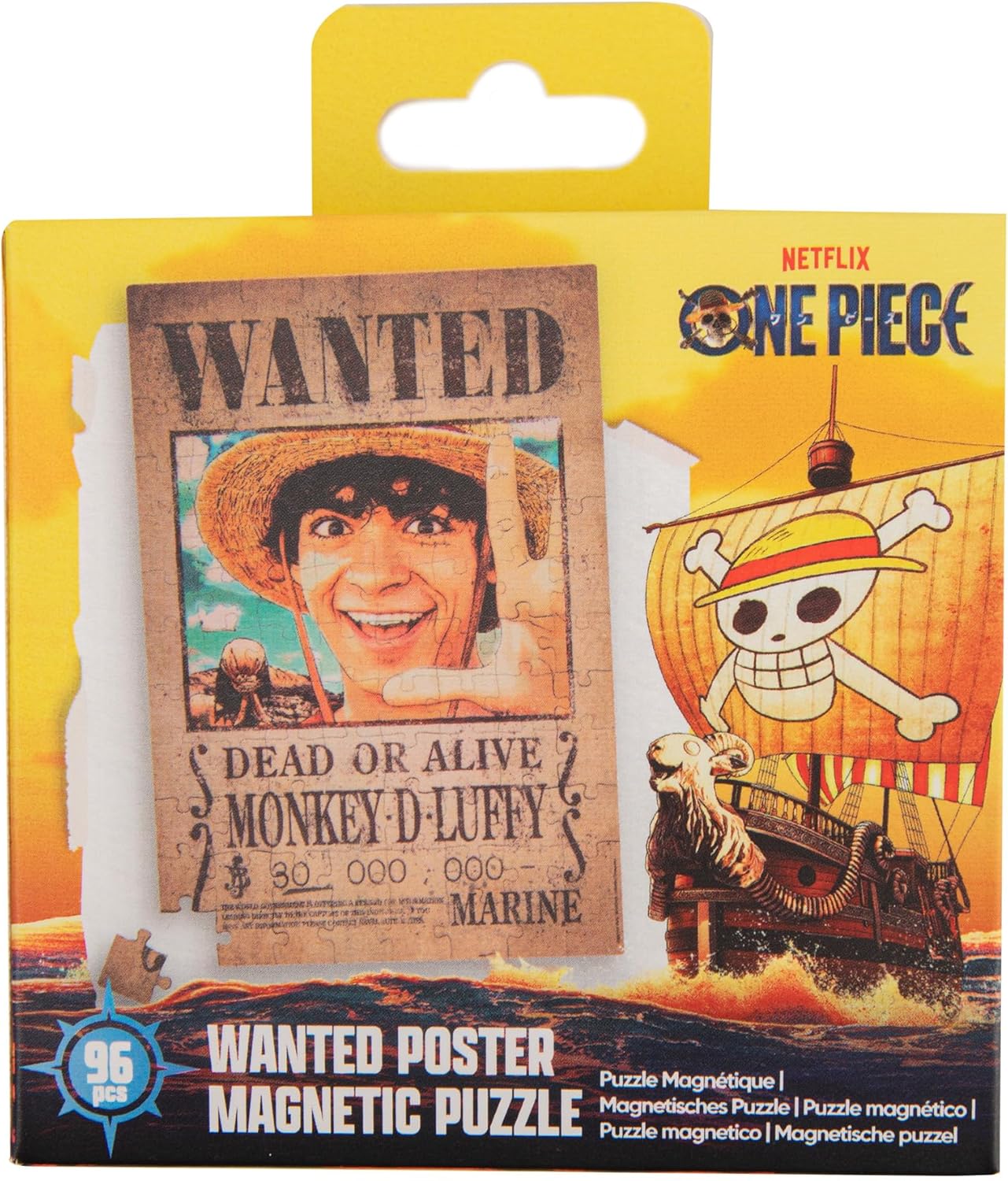 Cinereplicas One Piece - Wanted Luffy Magnetic Puzzle - 96 pcs 29x20cm - Official License
