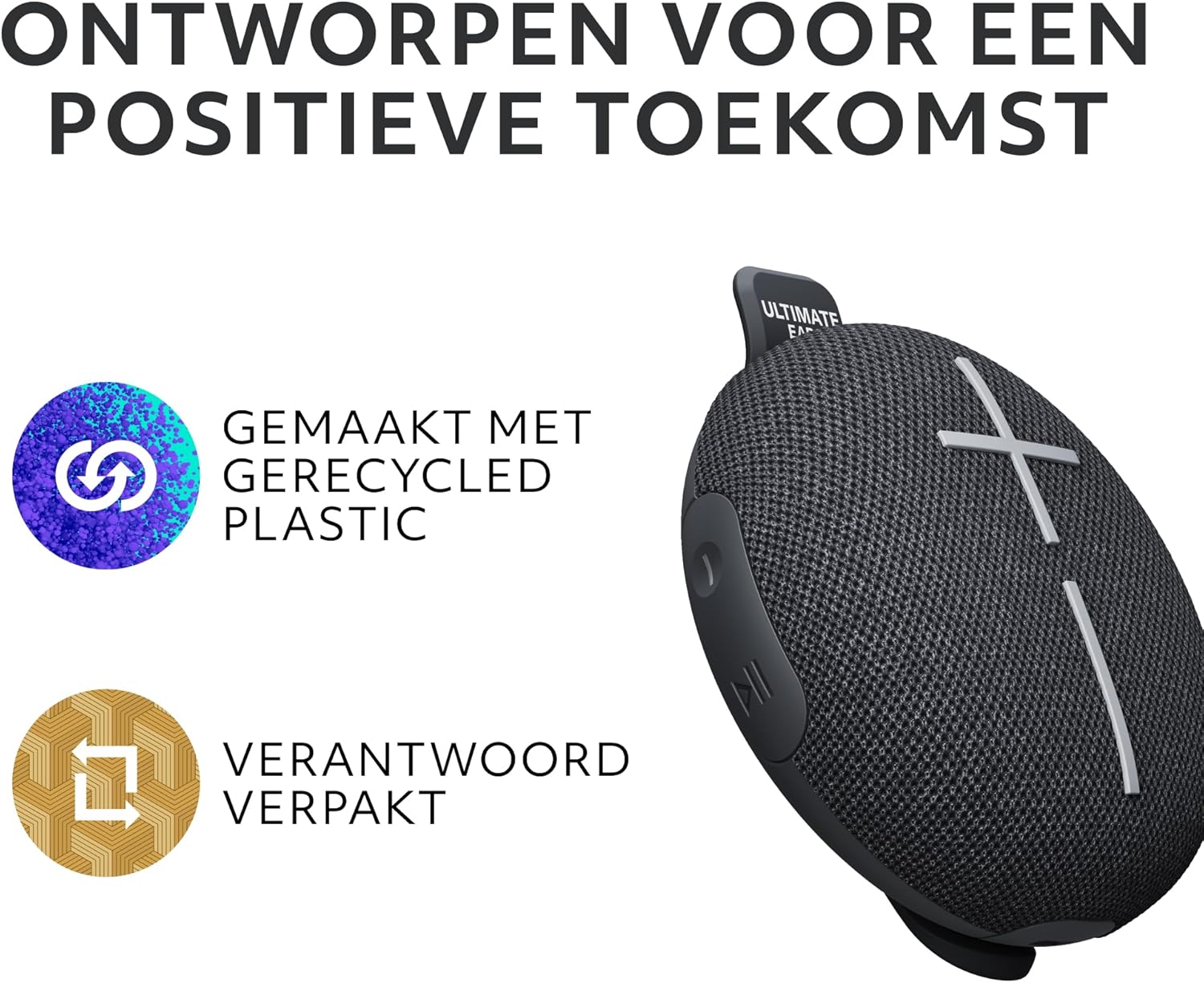 Ultimate Ears MINIROLL Ultra-Portable Waterproof Bluetooth Speaker, Big Bass, IP67 Dustproof, 40 m (131 ft) Range - Gentle