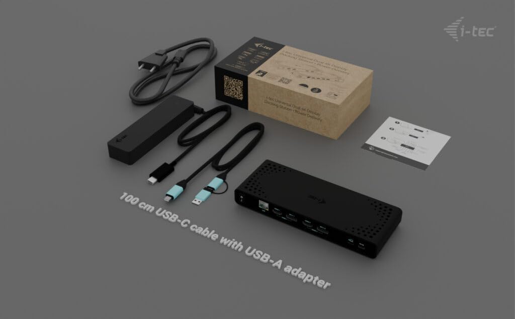 i-tec 4K Dual Display Universal Docking Station with 85W Power Supply - 2 DisplayPort and 2 HDMI ports, 5 USB ports