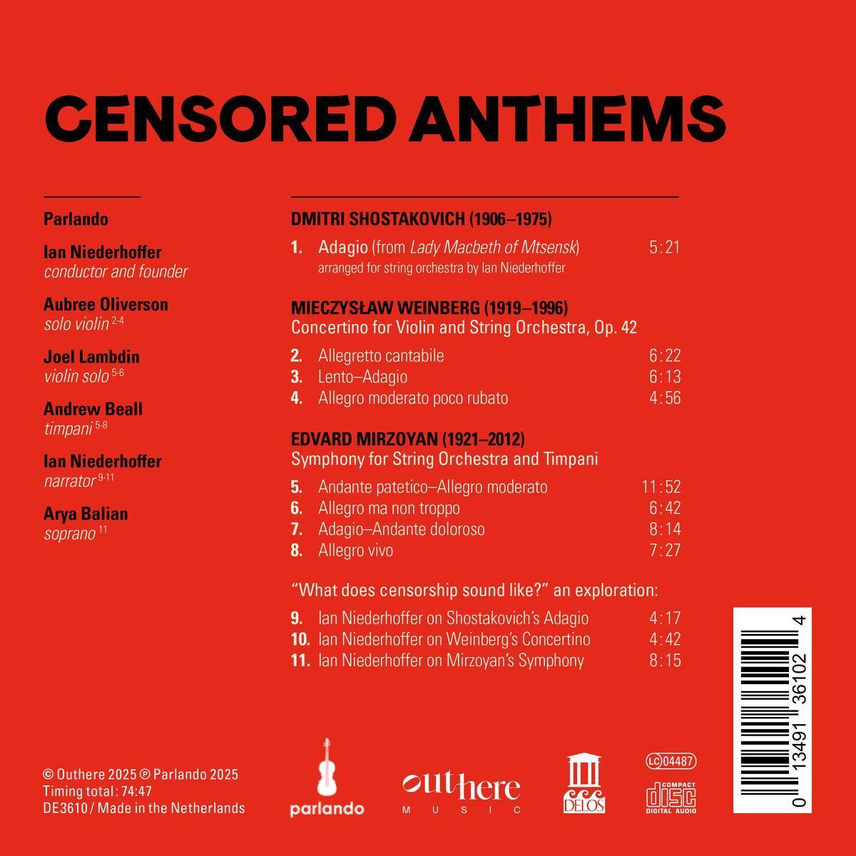 Shostakovich/Weinberg/Mirzoyan: Censored Anthems