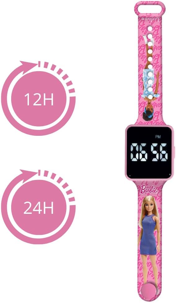 Lexibook - Barbie - Montre LED connectée - Bracelet ajustable