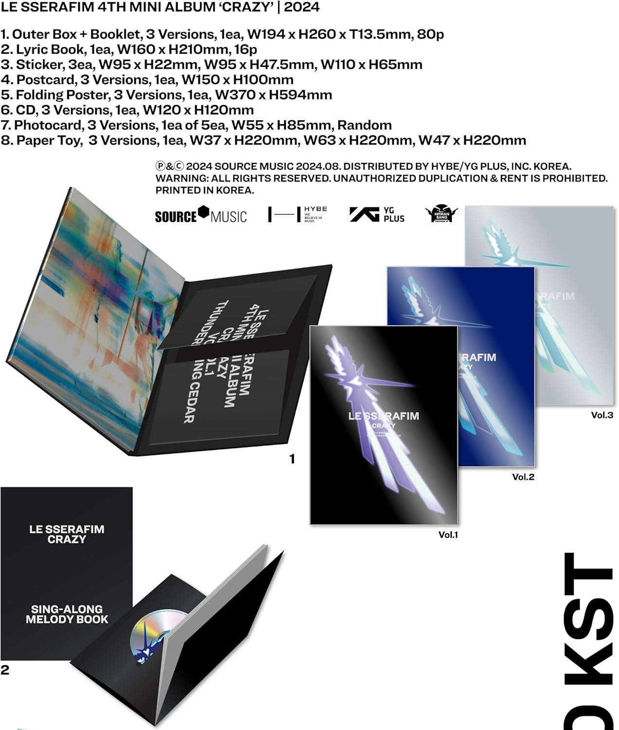 Crazy - Random Cover - incl. Photobook, 16pg Lyrics Book, 3 Stickers, Postcard, Folding Poster, Photocard + Paper Toy