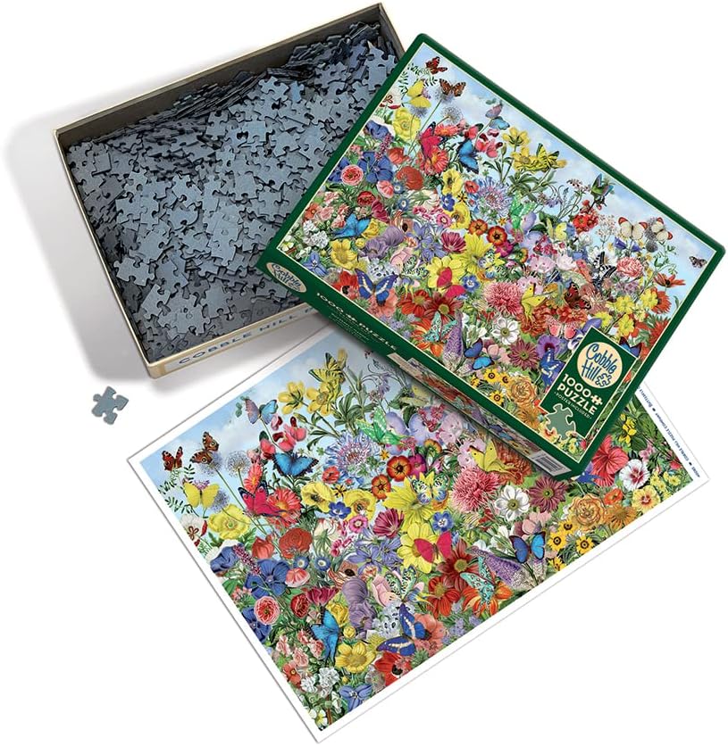 Cobble Hill 1000 Piece Puzzle - Butterfly Garden - Sample Poster Included