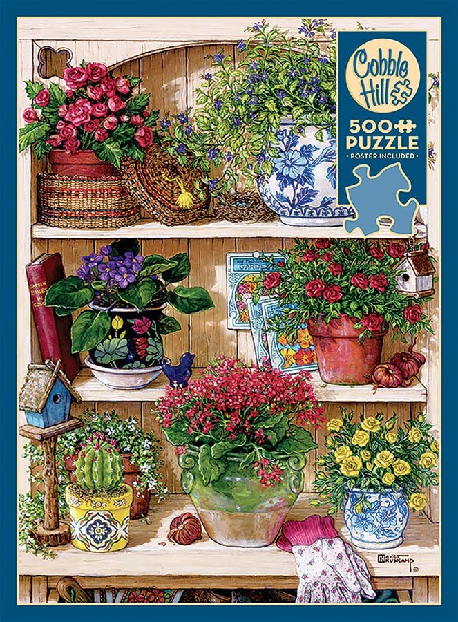 Cobble Hill 500 Piece Puzzle - Flower Cupboard - Sample Poster Included