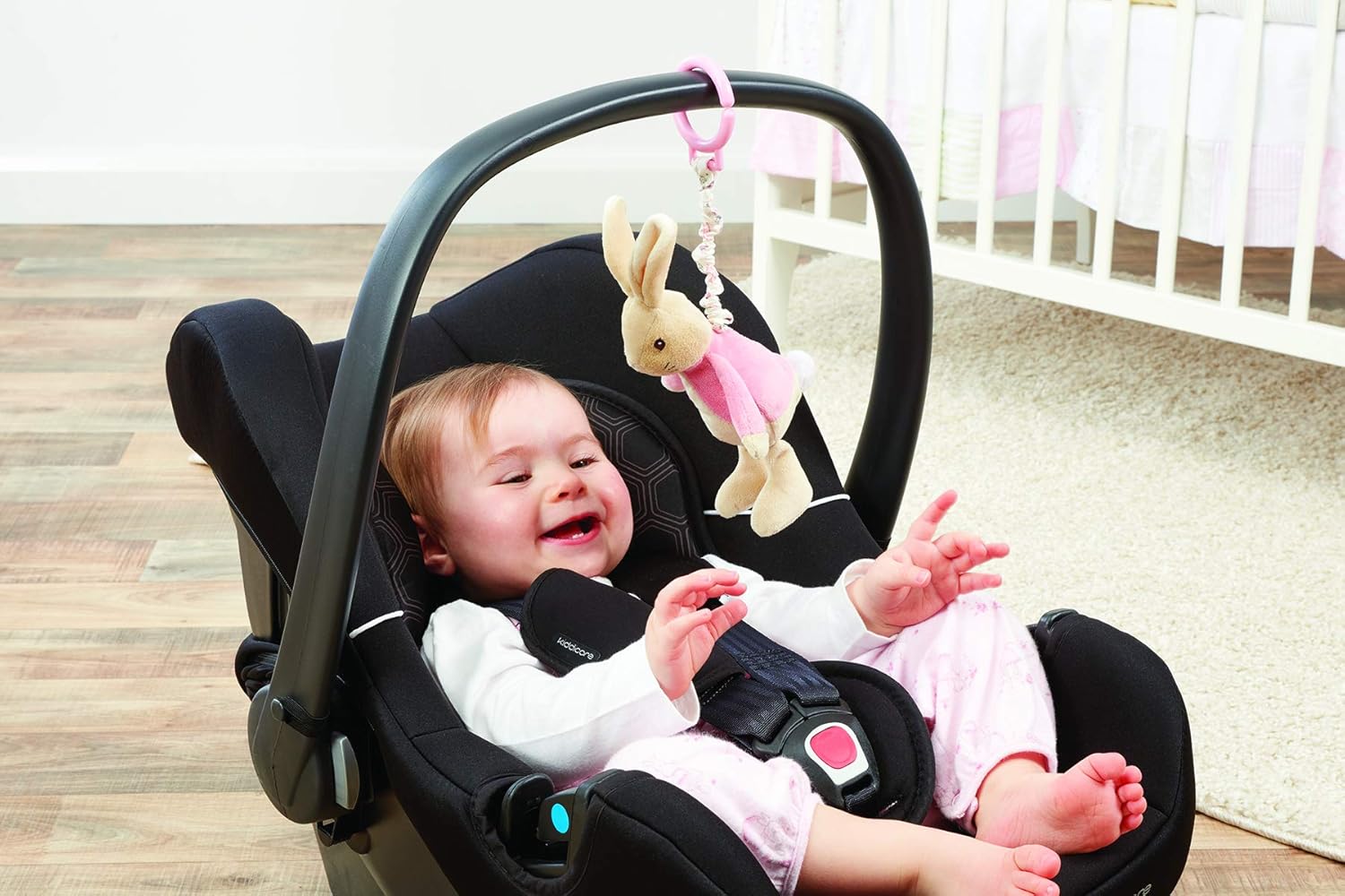 Rainbow Designs PO1452 Beatrix Potter Flopsy Jiggle Attachable Peter Rabbit Pram Toy,Pink
