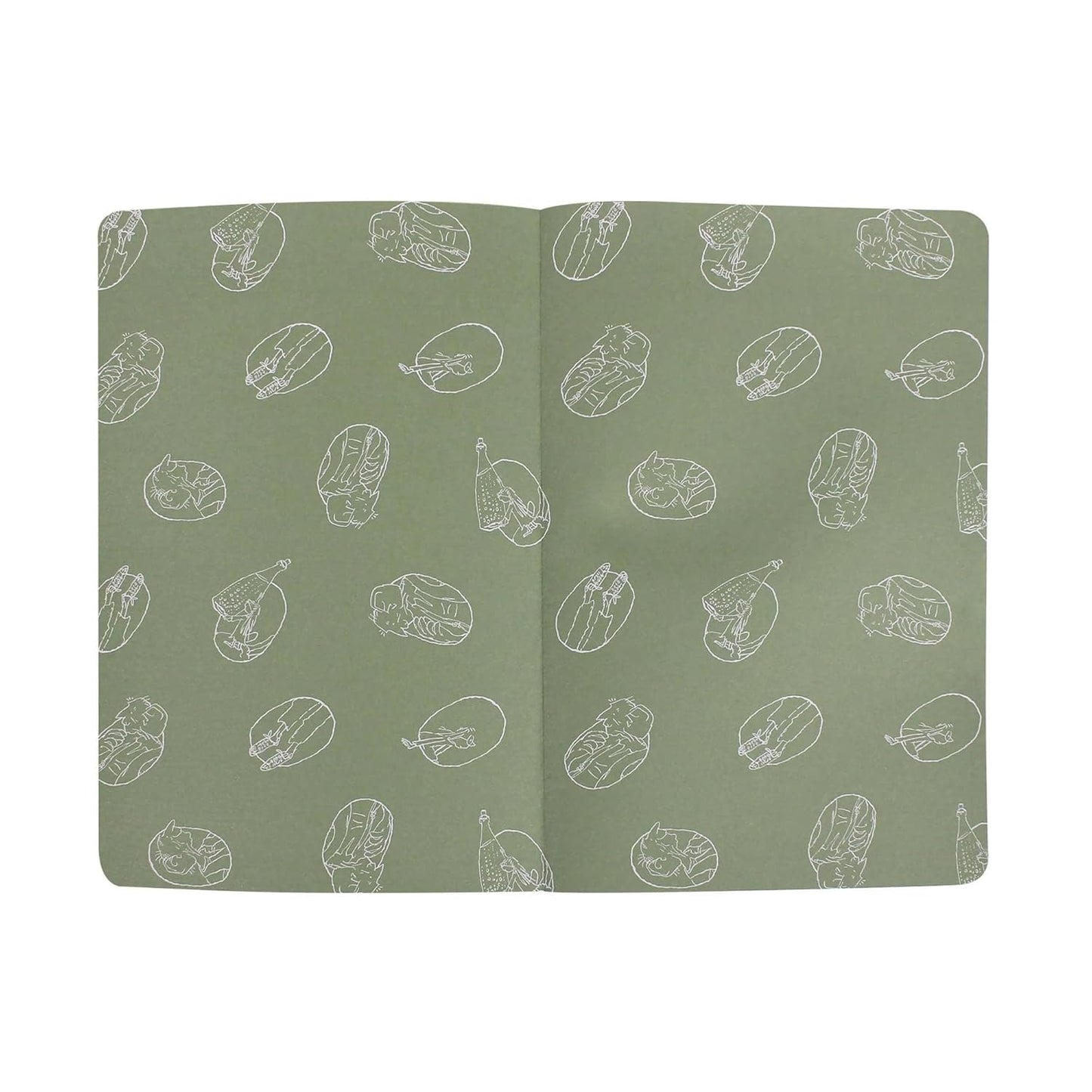 Half Moon Bay All Dreams Is Beginning - The BFG - Green/White 5.5 x 8.2 Inch FSC Paper A5 Softcover Composition Notebook