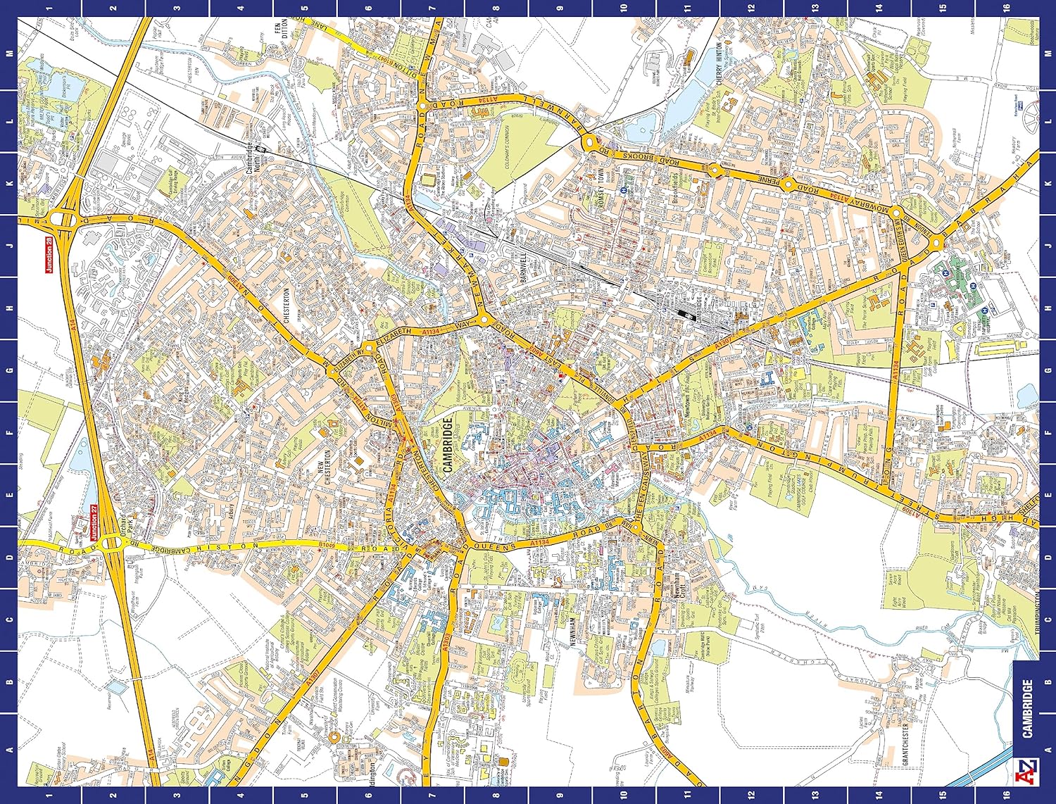 A to Z Map of Cambridge Jigsaw Puzzle For Adults - 1000 Piece Jigsaw Puzzle Gift - Map jigsaw Puzzles, Map Gift