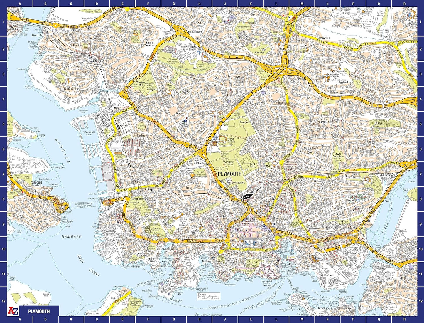 A to Z Map of Plymouth Jigsaw Puzzle For Adults - 1000 Piece Jigsaw Puzzle Gift - Map jigsaw Puzzles, Map Gift