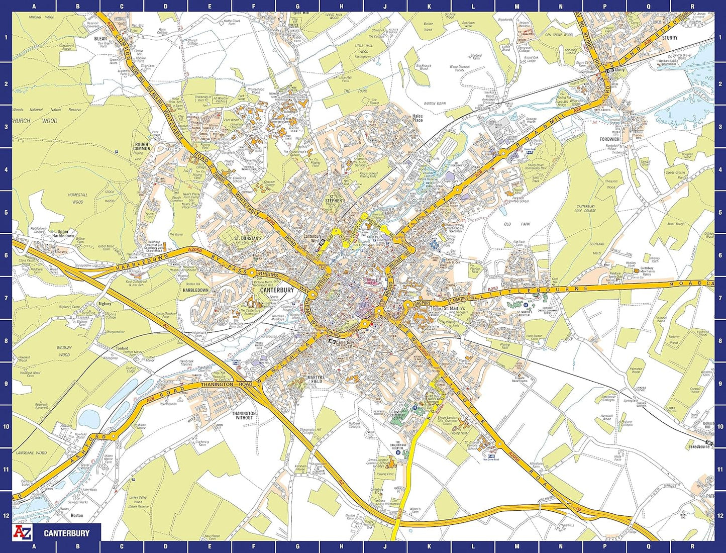 A to Z Map of Canterbury Jigsaw Puzzle For Adults - 1000 Piece Jigsaw Puzzle Gift - Map jigsaw Puzzles, Map Gift