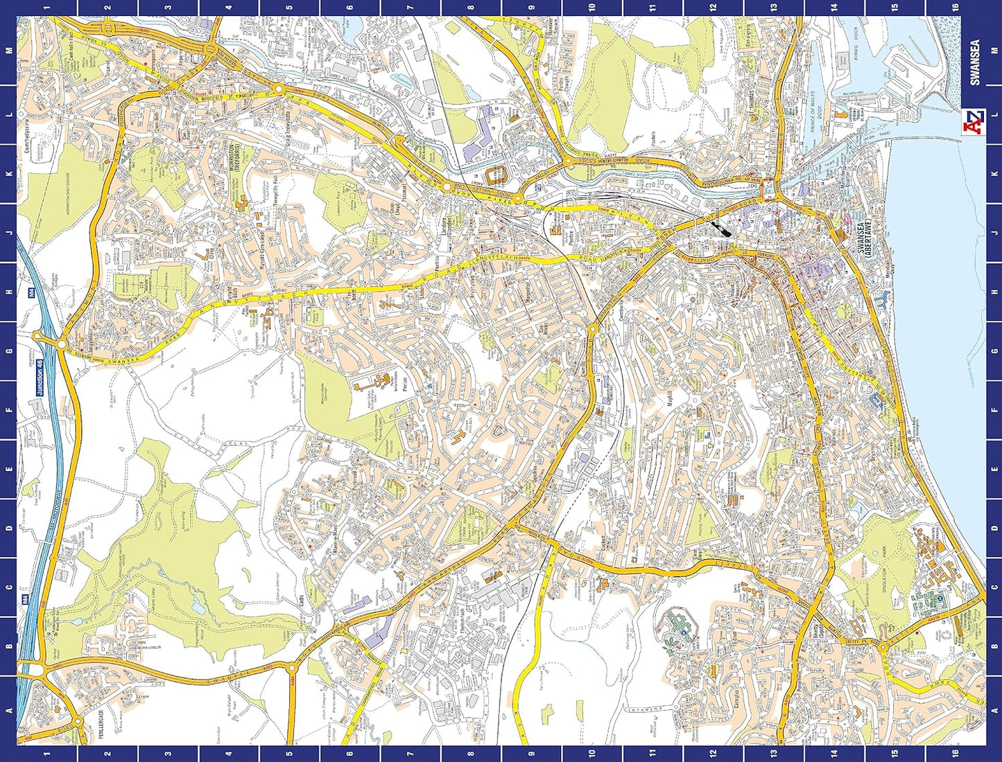 A to Z Map of Swansea Jigsaw Puzzle For Adults - 1000 Piece Jigsaw Puzzle Gift - Map jigsaw Puzzles, Map Gift