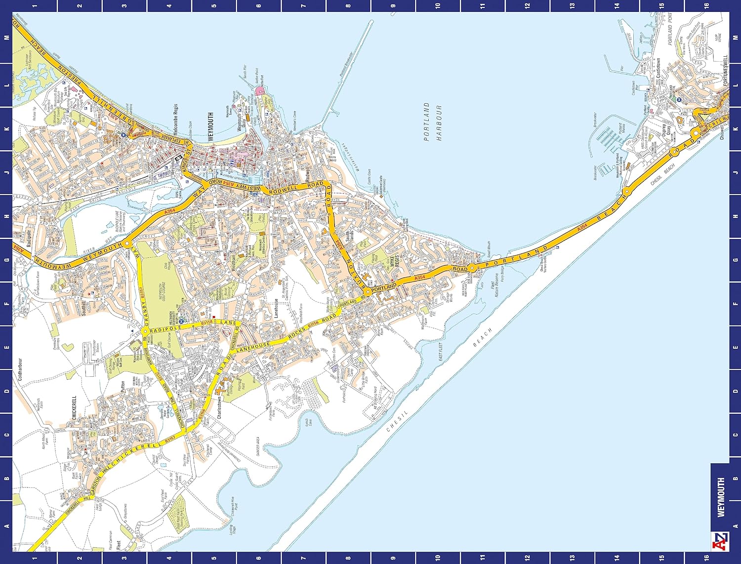A to Z Map of Weymouth Jigsaw Puzzle For Adults - 1000 Piece Jigsaw Puzzle Gift - Map jigsaw Puzzles, Map Gift