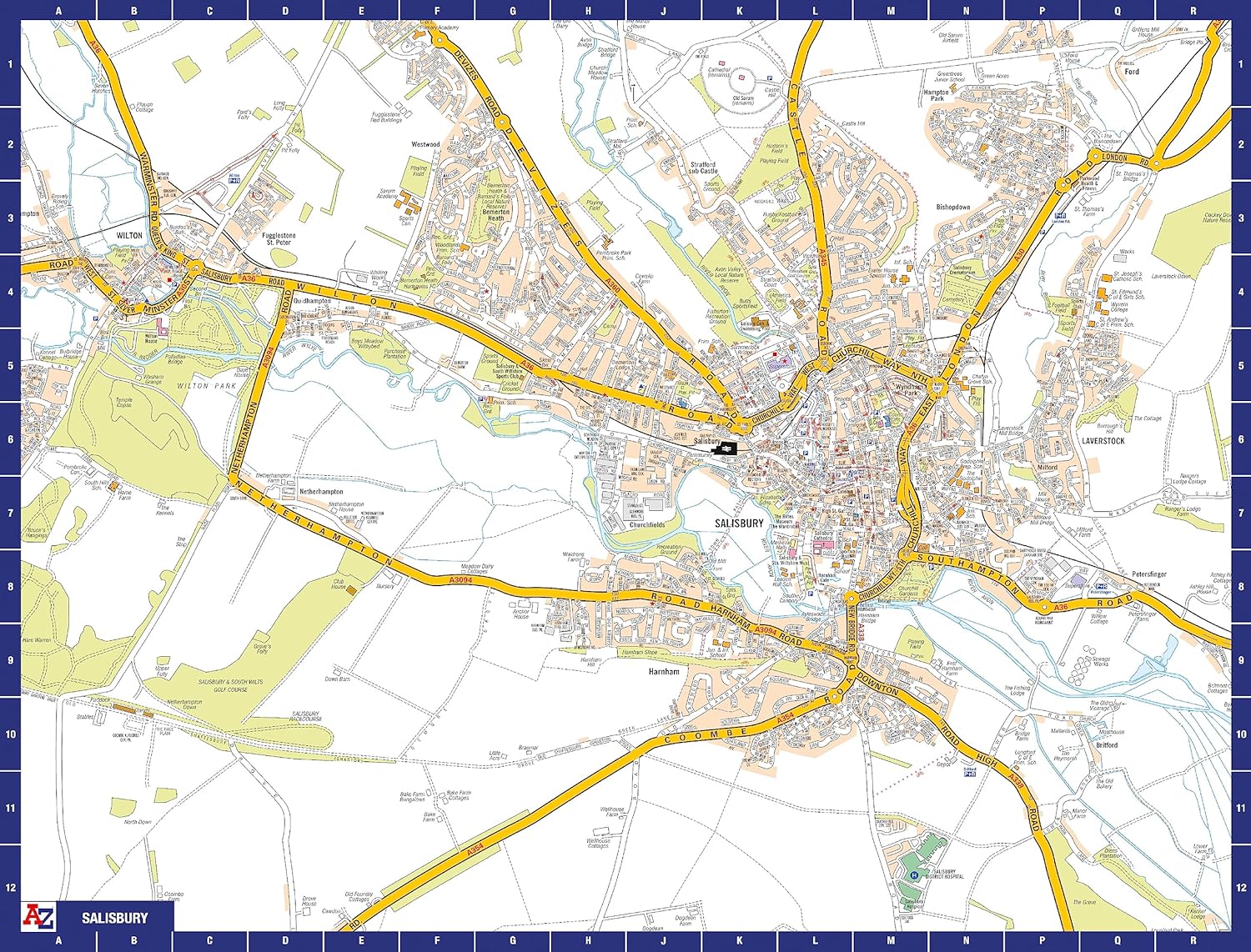 A to Z Map of Salisbury Jigsaw Puzzle For Adults - 1000 Piece Jigsaw Puzzle Gift - Map jigsaw Puzzles, Map Gift