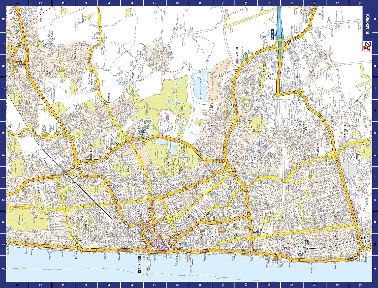 A to Z Map of Blackpool Jigsaw Puzzle For Adults - 1000 Piece Jigsaw Puzzle Gift - Map jigsaw Puzzles, Map Gift