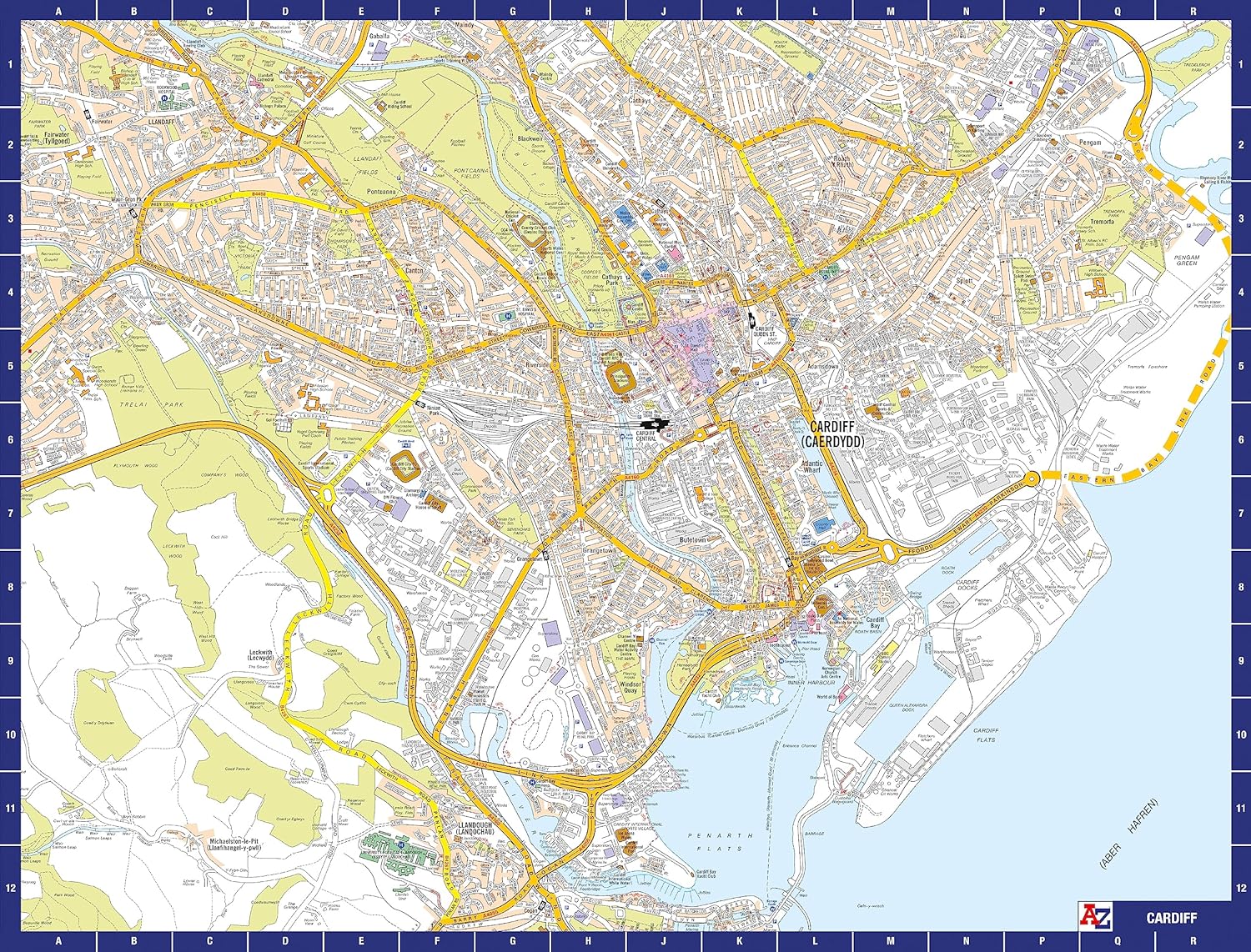 A to Z Map of Cardiff Jigsaw Puzzle For Adults - 1000 Piece Jigsaw Puzzle Gift - Map jigsaw Puzzles, Map Gift