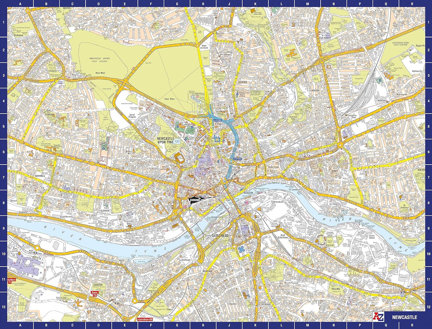 A to Z Map of Newcastle Jigsaw Puzzle For Adults - 1000 Piece Jigsaw Puzzle Gift - Map jigsaw Puzzles, Map Gift