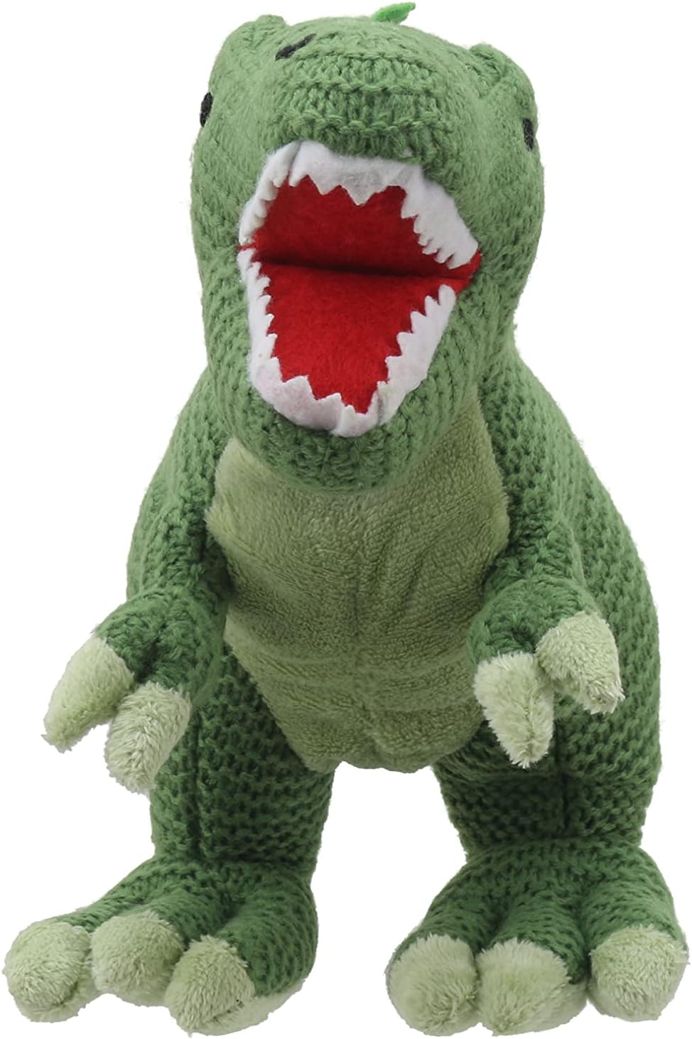 Wilberry - Knitted Green T-Rex (Small) Soft Toy Dinosaur - WB004336
