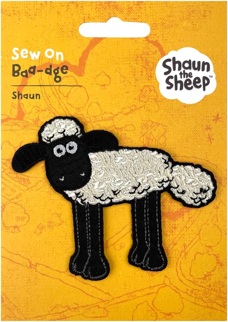 Pawprint Family | Shaun Standing Sew on Patch | Shaun The Sheep Official Merchandise
