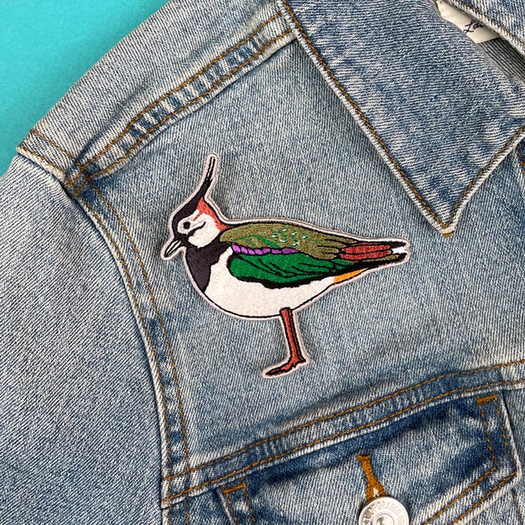 Pawprint Family | Lapwing Bird Sew on Patch | Official Merchandise Supporting The RSPB