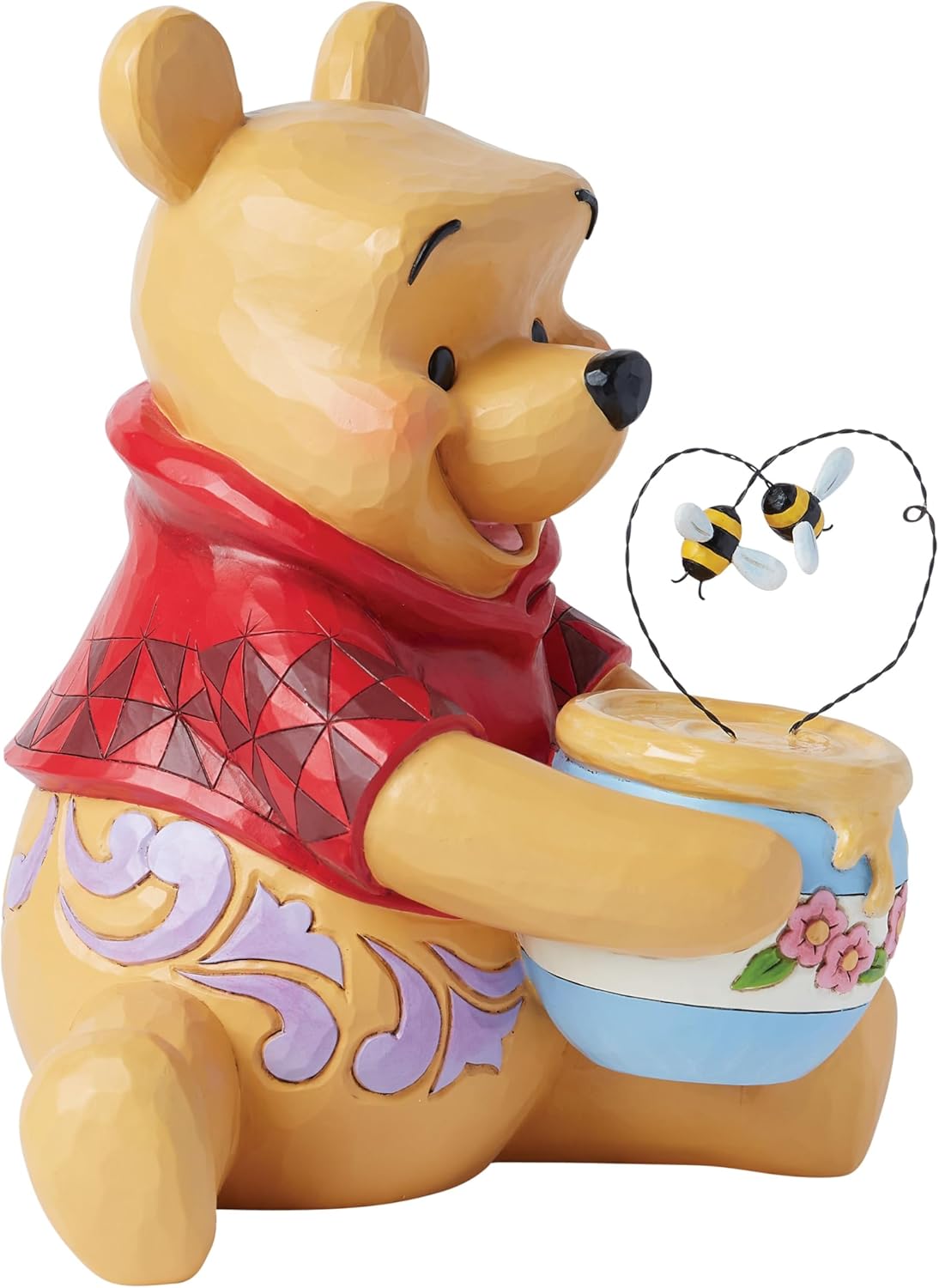 Enesco Disney Traditions Collection by Jim Shore Winnie The Pooh con vaso di miele e ape grande figurina, in resina di pietra, dipinta a mano, statuetta Disney da collezione, 30,5 cm