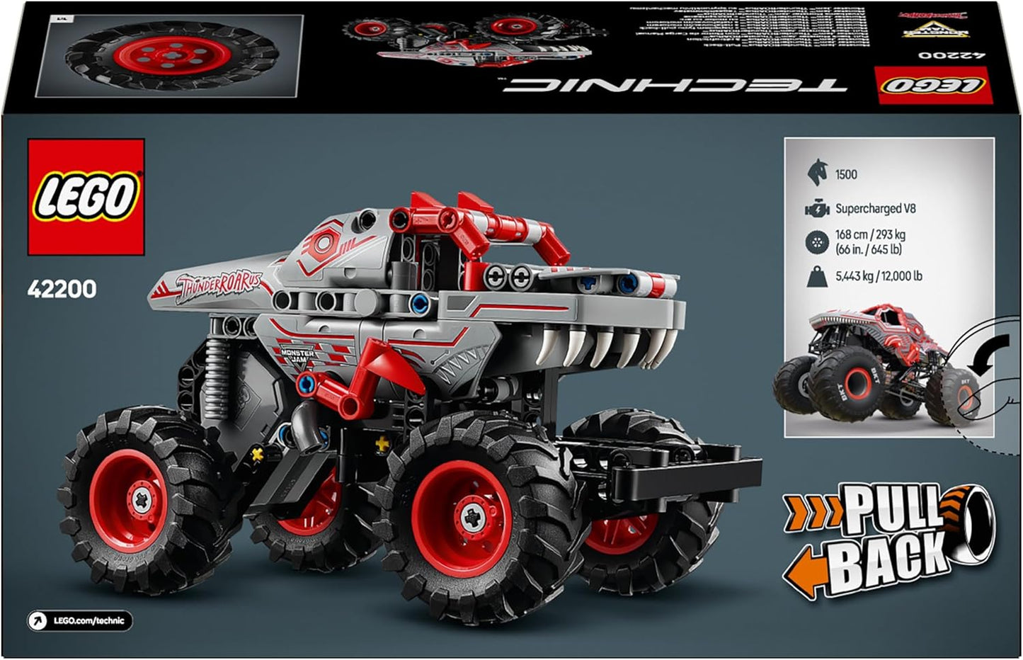 Lego: 42200 - Technic - Pull-Back Monster Jam Thunderroarus
