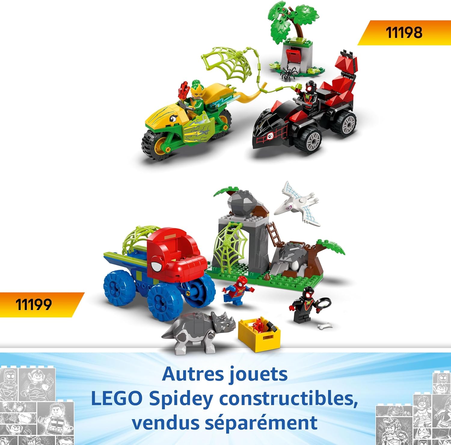 LEGO Marvel Spidey Contre Le Raptor de Gobby à la cabane dans l’Arbre - Jeu de Construction incluant des Dinosaures - Cadeau pour Les Enfants dès 4 Ans - Spidey et Ses Amis extraordinaires 11200