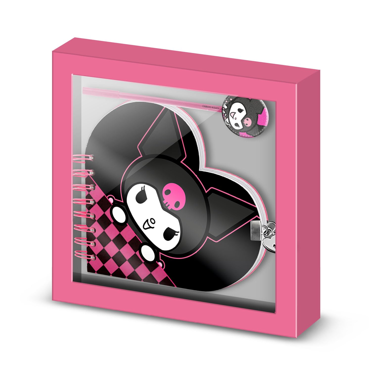 Sanrio Kuromi Chess-Diario Cuore + Penna, Multicolore