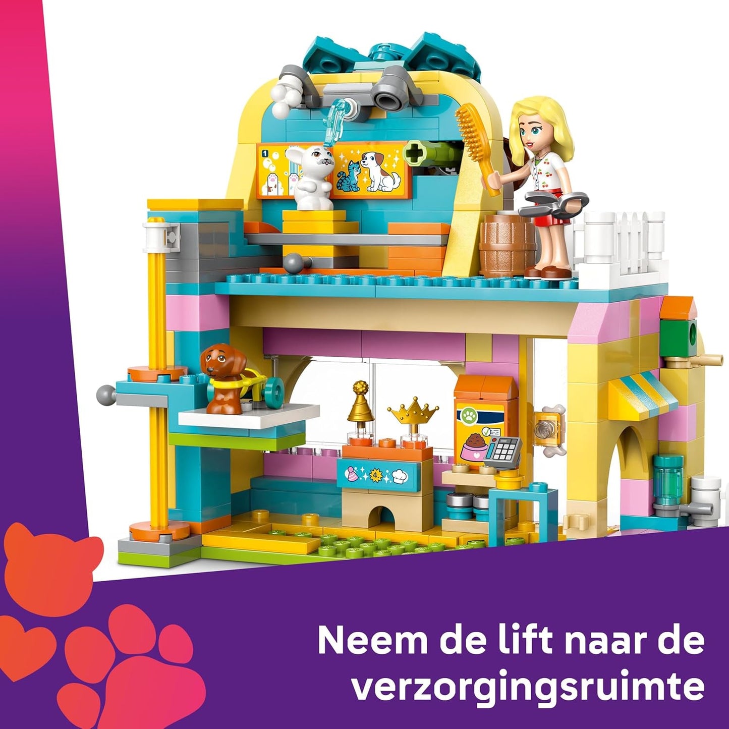 LEGO Friends Winkel met dierenaccessoires, Speelgoedwinkel Bouwpakket voor Kinderen met Dieren Figuren van Kat, Hond en Konijn, Speelgoed voor 6 jaar en Ouder, Cadeau voor Meisjes 42650